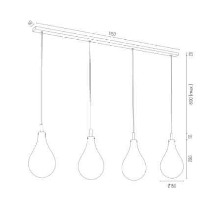 Argon 1740 - Suspension filaire OAKLAND 4xG9/6W/230V