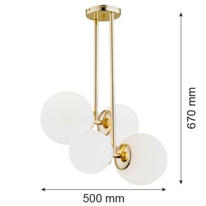 Argon 1743 - Lustre sur barre MORITZ 4xE27/15W/230V