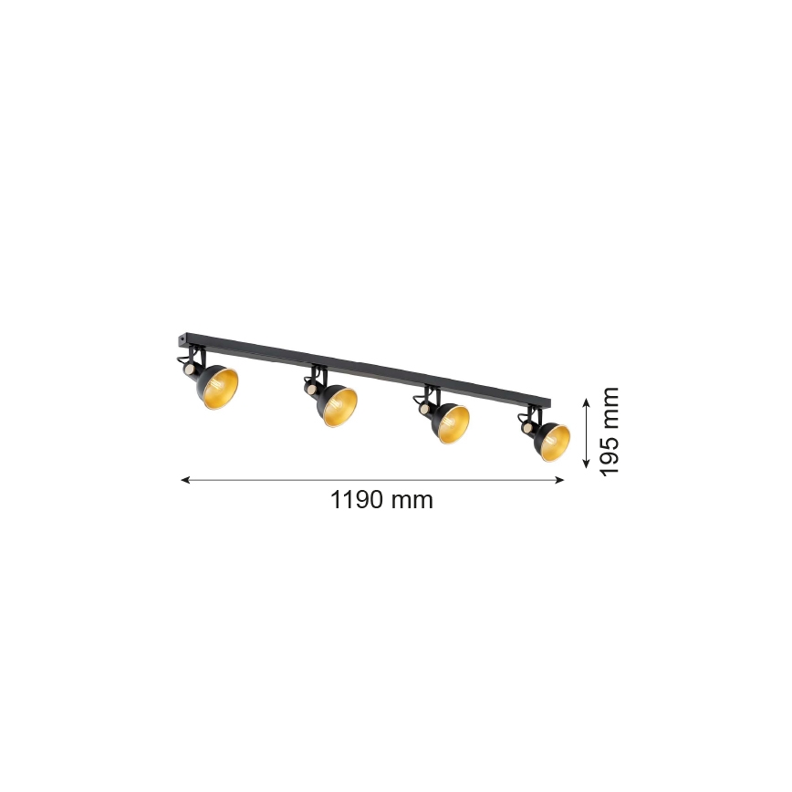 Argon 1799 - Spot LENORA 4xE14/7W/230V noir