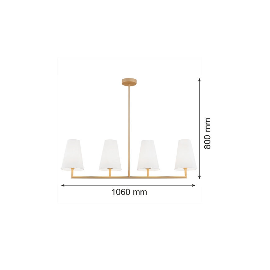 Argon 1828 - Suspension avec tige SAFIANO 4xE27/15W/230V doré