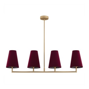 Argon 1829 - Suspension avec tige SAFIANO 4xE27/15W/230V bordeaux