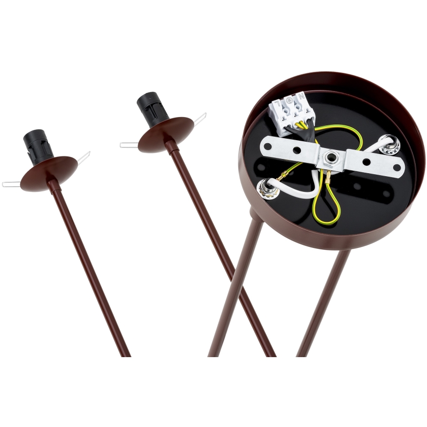 Argon 1842 - Suspension avec tige ABSOS 4xE14/7W/230V albâtre marron