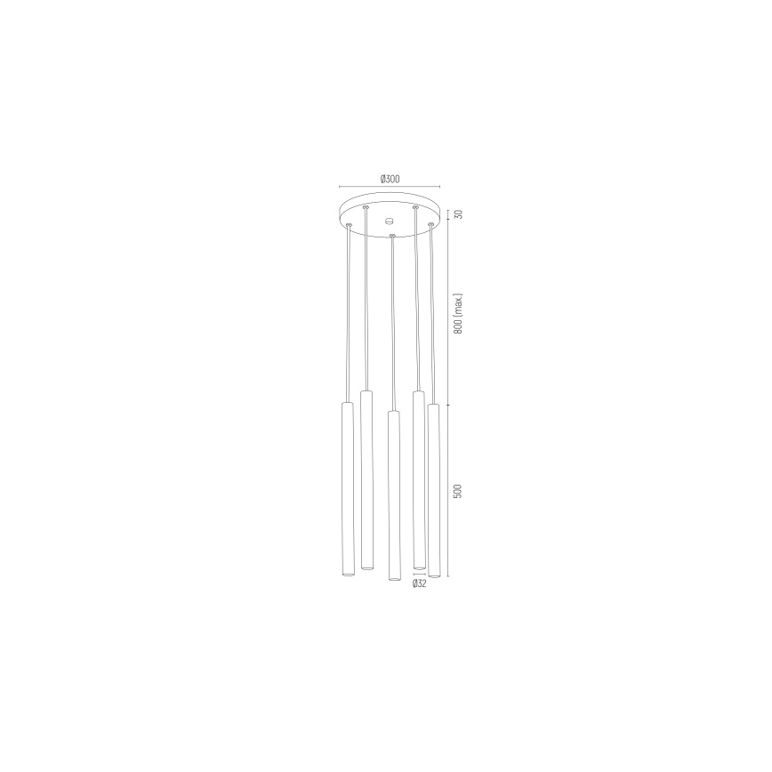 Argon 2109 - Suspension filaire LED SICILIA 5xLED/4,5W/230V