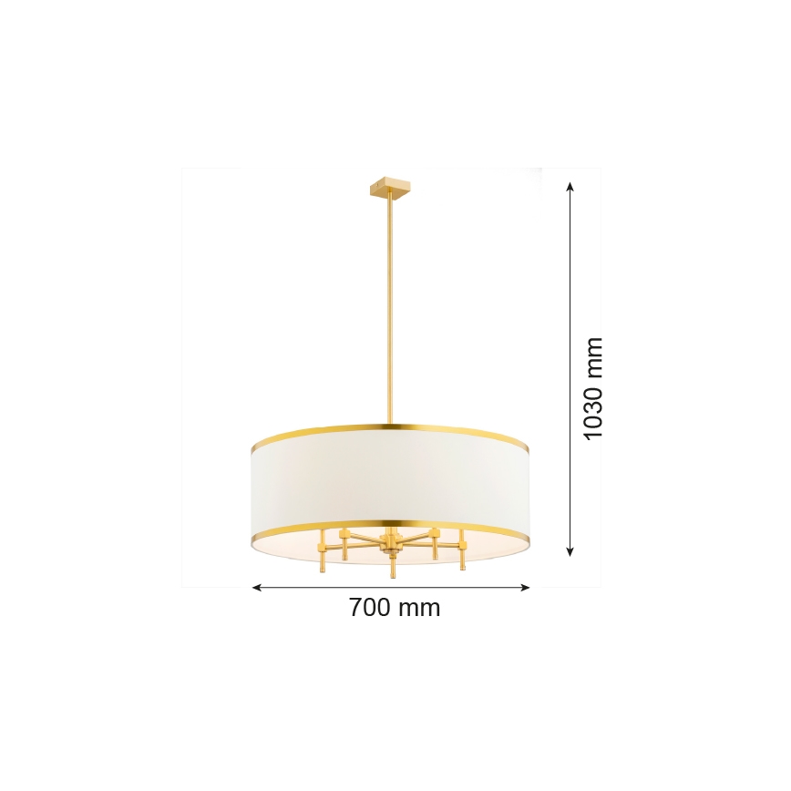 Argon 2127 - Lustre on a pole ABBANO 5xE14/7W/230V laiton/blanc