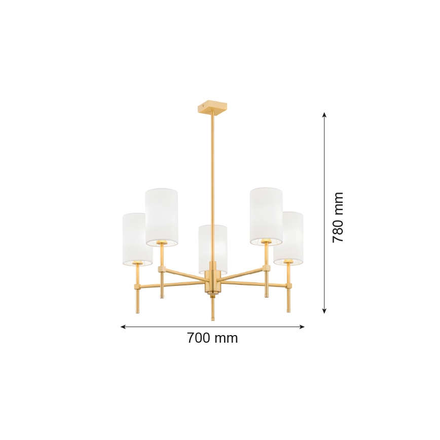Argon 2134 - Lustre on a pole ABRUZZO 5xE14/15W/230V laiton/blanc