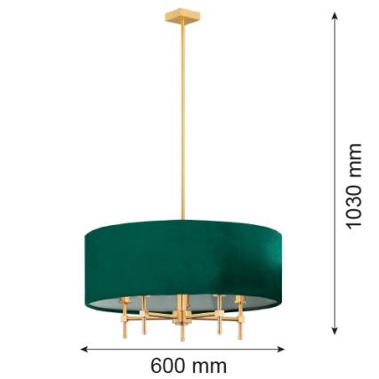 Argon 2146 - Lustre sur barre ABBANO 5xE14/7W/230V laiton/vert