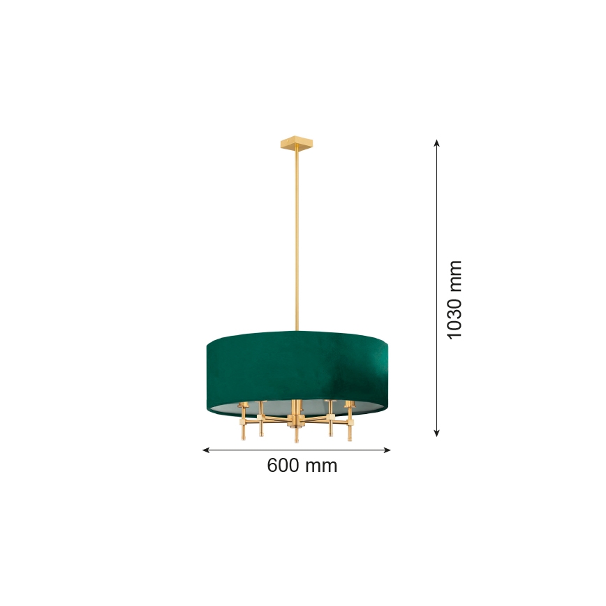 Argon 2146 - Lustre sur barre ABBANO 5xE14/7W/230V laiton/vert