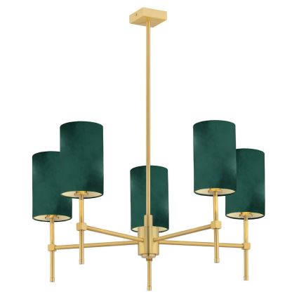 Argon 2147 - Lustre sur barre ABRUZZO 5xE14/7W/230V laiton/vert