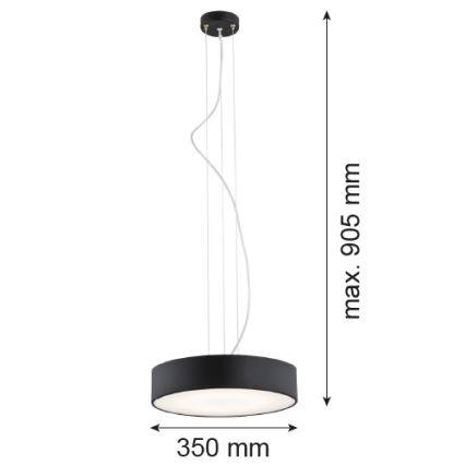 Argon 3350 - Suspension DARLING 1xLED/30W/230V d. 40 cm noir