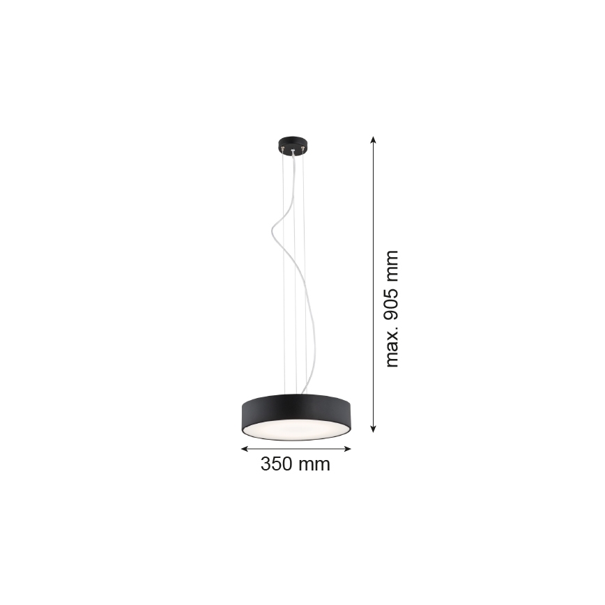 Argon 3350 - Suspension DARLING 1xLED/30W/230V d. 40 cm noir