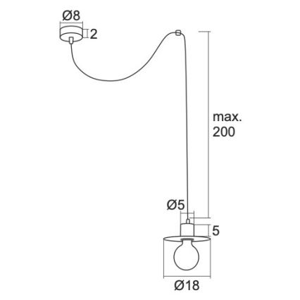 Argon 3834 - Suspension filaire CORSO 1xE27/15W/230V blanc