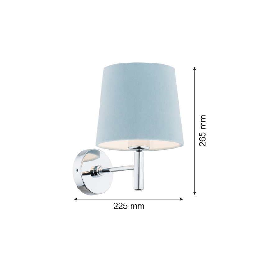 Argon 3910 - Applique murale BOLZANO 1xE27/15W/230V bleu/chrome brillant