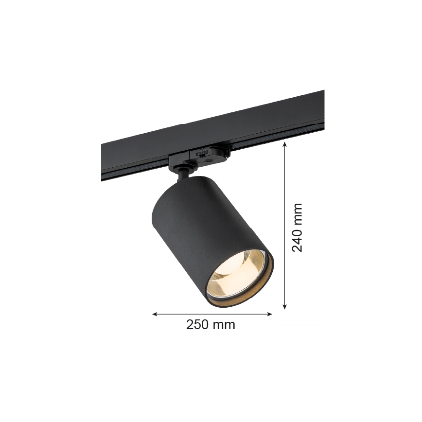 Argon 4306 - Spot sur rail BERGEN 1xE27/15W/230V noir