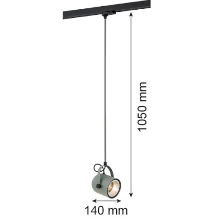 Argon 4313 - Suspension sur rail NET 1xE27/15W/230V vert