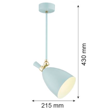 Argon 4685 - Lustre sur barre CHARLOTTE 1xE27/15W/230V bleu/doré