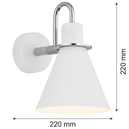 Argon 4705 - Applique murale BEVERLY 1xE27/15W/230V blanche/ chrome brillant
