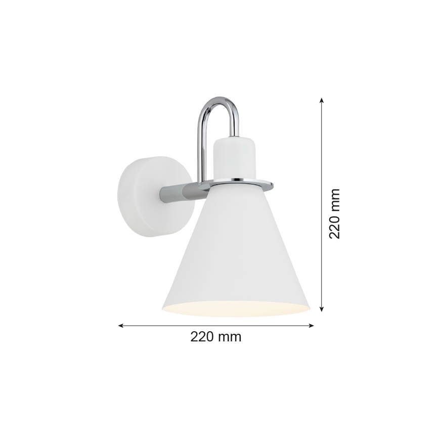 Argon 4705 - Applique murale BEVERLY 1xE27/15W/230V blanche/ chrome brillant