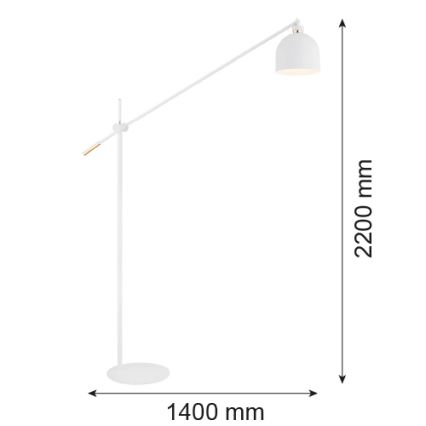 Argon 4734 - Lampadaire DETROIT 1xE27/15W/230V blanc