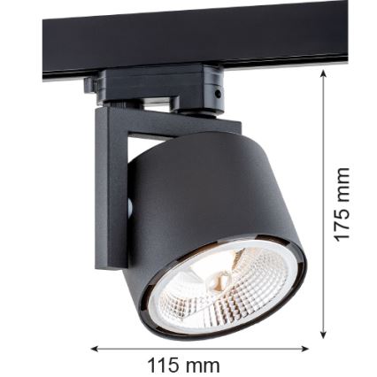 Argon 4751 - Spot LED dans système de rail ALTO 1xGU10-AR111/12W/230V noir