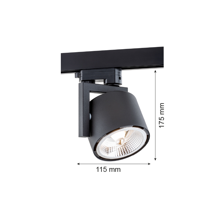 Argon 4751 - Spot LED dans système de rail ALTO 1xGU10-AR111/12W/230V noir