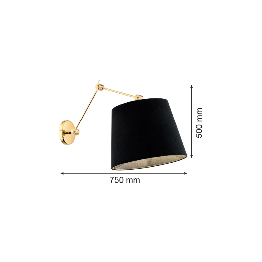 Argon 4898 - Applique murale ZAKYNTOS PLUS 1xE27/15W/230V noir/doré