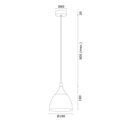 Argon 4905 - Suspension filaire MURANO 1xE27/15W/230V noir/doré