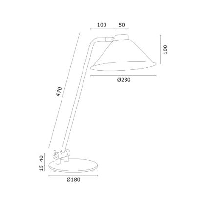 Argon 4996 - Lampe de table GABIAN 1xE27/15W/230V blanc