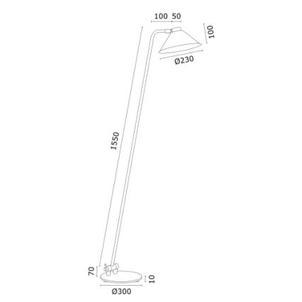 Argon 4997 - Lampadaire GABIAN 1xE27/15W/230V blanc