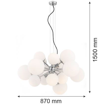 Argon 5021 - Suspension filaire SATELITE 15xE27/15W/230V chrome brillant