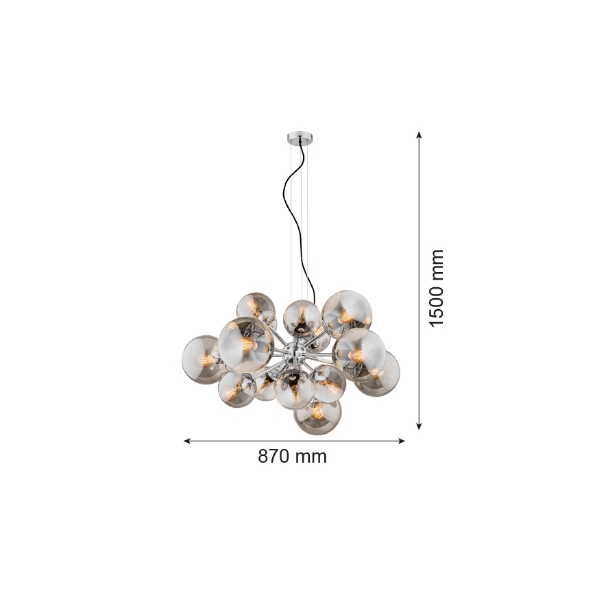 Argon 5022 - Suspension filaire SATELITE 15xE27/15W/230V chrome brillant