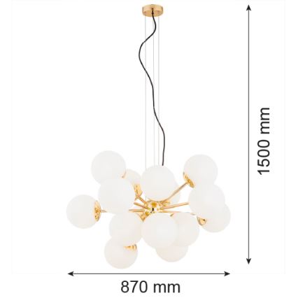 Argon 5048 - Suspension filaire SATELITE PLUS 15xE27/15W/230V doré