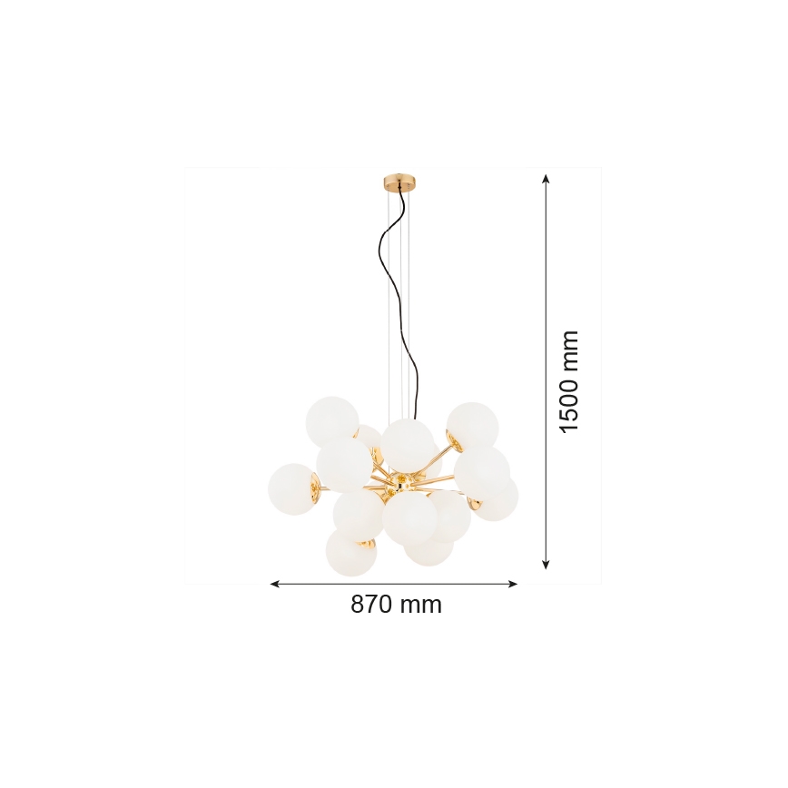 Argon 5048 - Suspension filaire SATELITE PLUS 15xE27/15W/230V doré