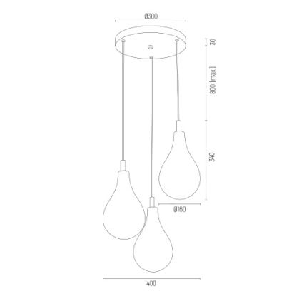 Argon 6105 - Suspension filaire OAKLAND 3xG9/6W/230V noir