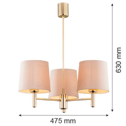 Argon 6109 - Lustre sur barre PONTE 3xE27/15W/230V beige