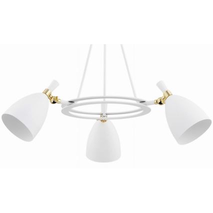 Argon 6148 - Lustre sur barre CHARLOTTE 3xE27/15W/230V blanc/doré