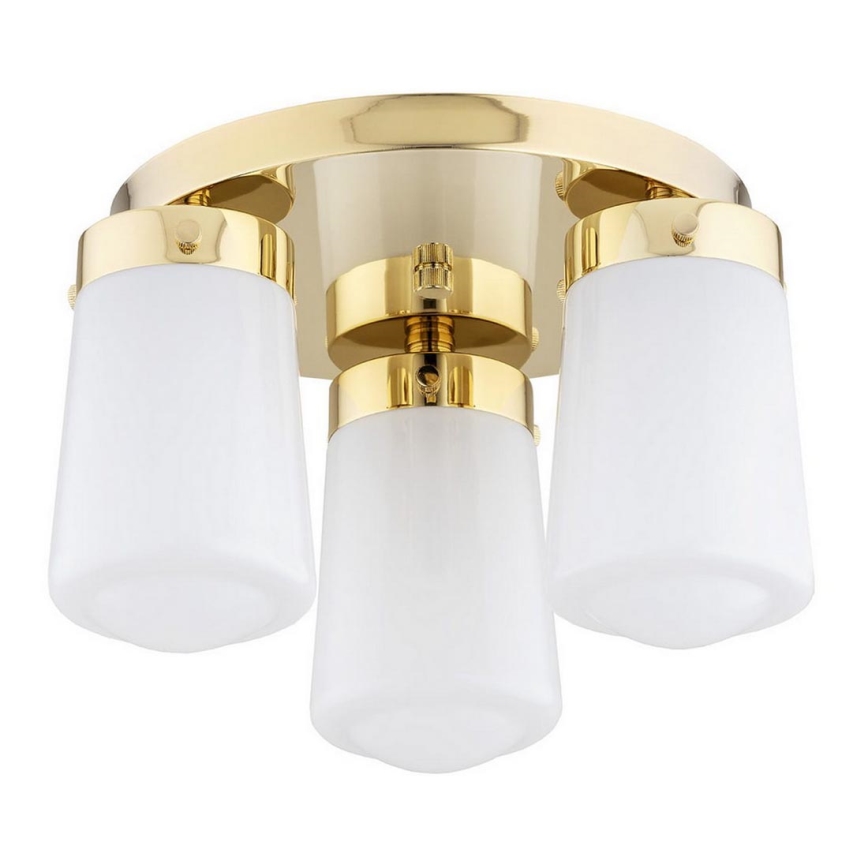Argon 6165 - Surface-mounted Lustre PASADENA 3xE27/15W/230V doré/blanc