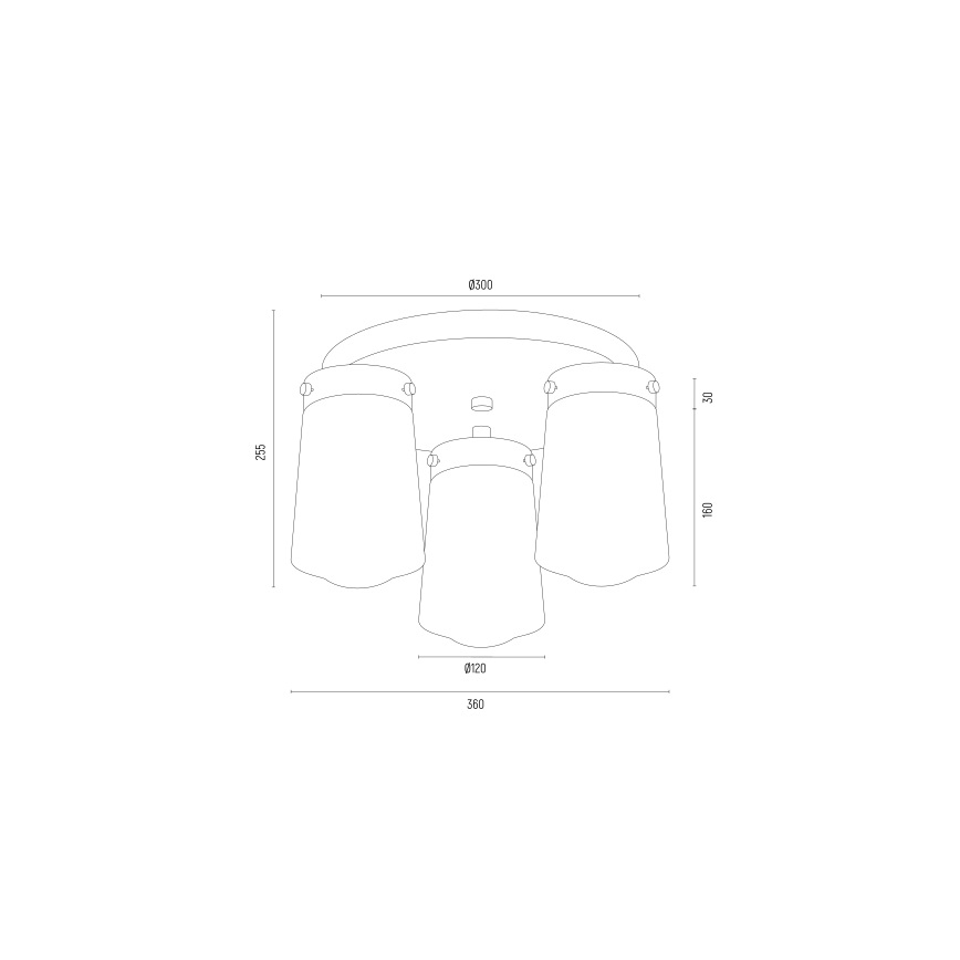 Argon 6165 - Surface-mounted Lustre PASADENA 3xE27/15W/230V doré/blanc