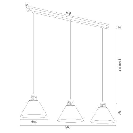 Argon 6173 - Suspension filaire ORTE 3xE27/15W/230V blanc