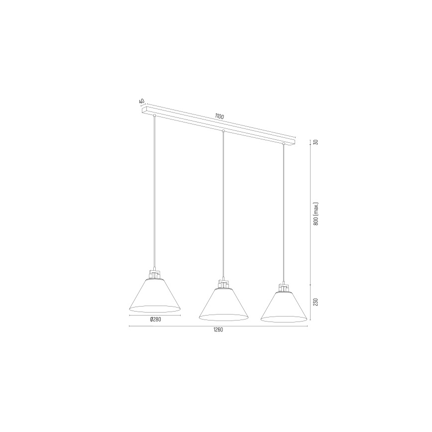 Argon 6173 - Suspension filaire ORTE 3xE27/15W/230V blanc