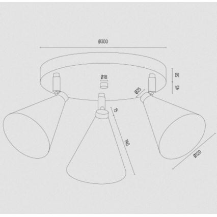 Argon 6245 - Spot LUCINDA 3xE14/7W/230V vert
