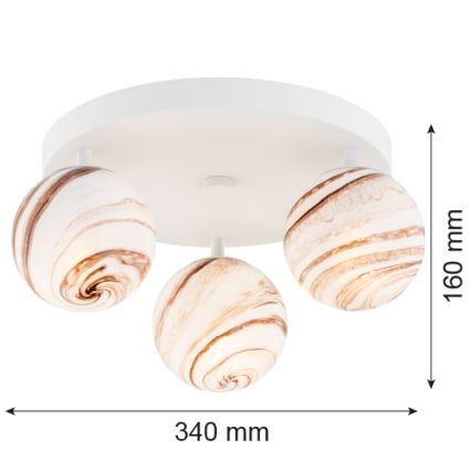 Argon 6291 - Plafonnier FABIO 3xE14/7W/230V albâtre blanc