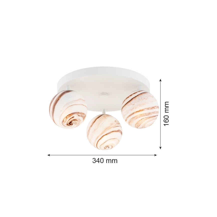 Argon 6291 - Plafonnier FABIO 3xE14/7W/230V albâtre blanc
