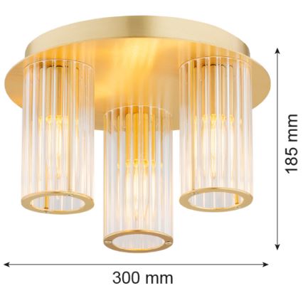 Argon 6304 - Plafonnier HAMPTON 3xE14/7W/230V doré