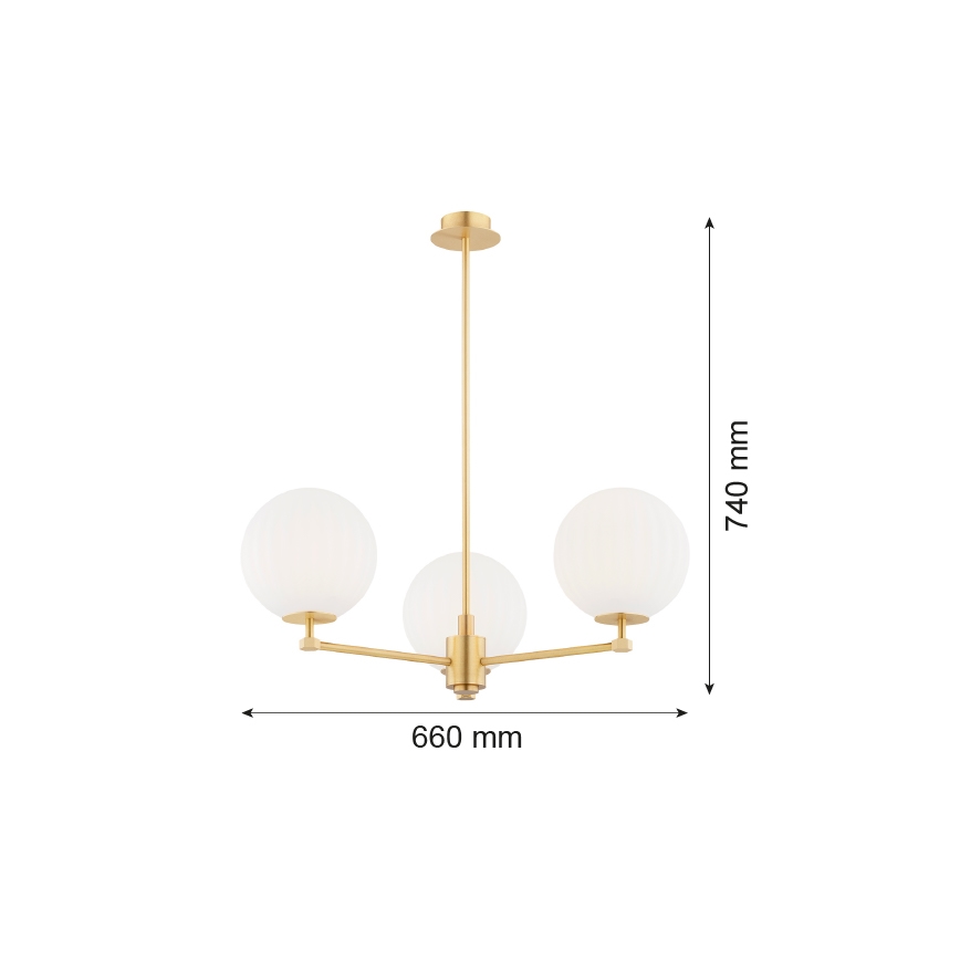 Argon 6307 - Suspension-barre PALOMA 3xE14/7W/230V doré/blanc