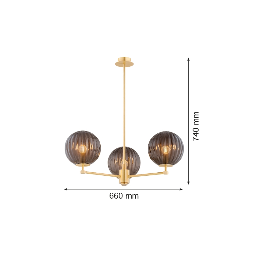 Argon 6310 - Suspension-barre PALOMA 3xE14/7W/230V doré/noir