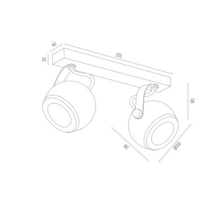 Argon 7038 - Spot KOS PLUS 2xGU10/5W/230V blanc/doré