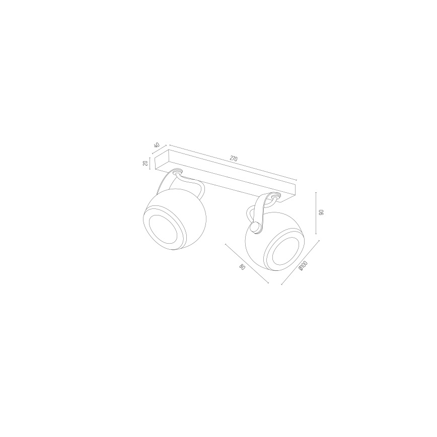 Argon 7039 - Spot KOS PLUS 2xGU10/5W/230V noir/doré