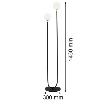 Argon 7073 - Lampadaire FERRONE 2xE14/7W/230V noir/blanc/doré