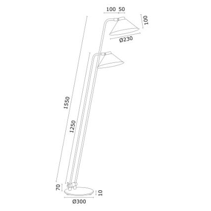 Argon 7074 - Lampadaire GABIAN 2xE27/15W/230V blanc