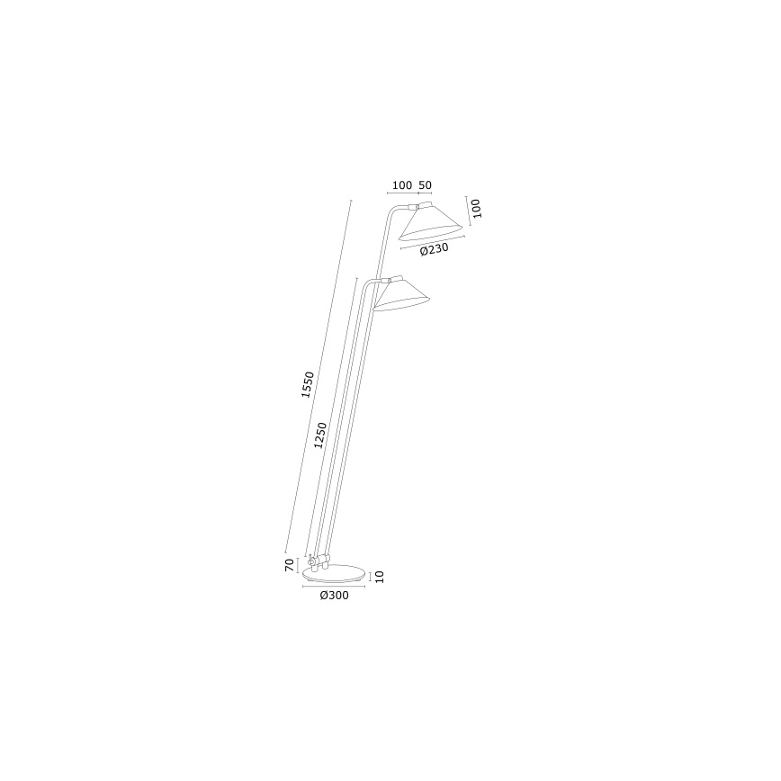 Argon 7075 - Lampadaire GABIAN 2xE27/15W/230V noir